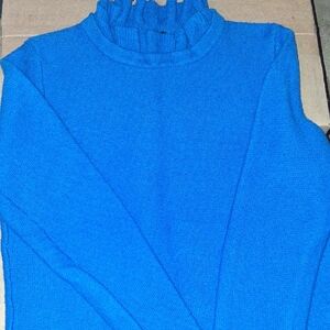 Talbots Vibrant Blue Cowl Neck xs Sweater